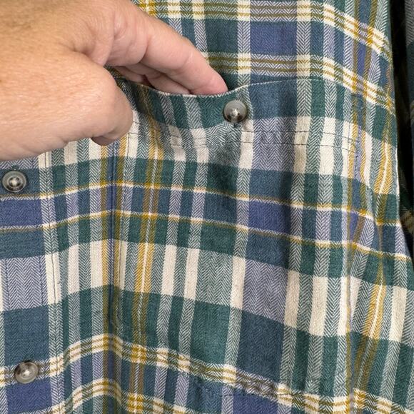 TOAD & CO Shirt XL Airsmyth Lightweight Plaid Flannel Button Down Recycled - Picture 10 of 15